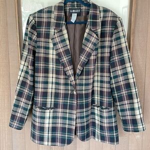 Vintage Plaid Wool blend Blazer